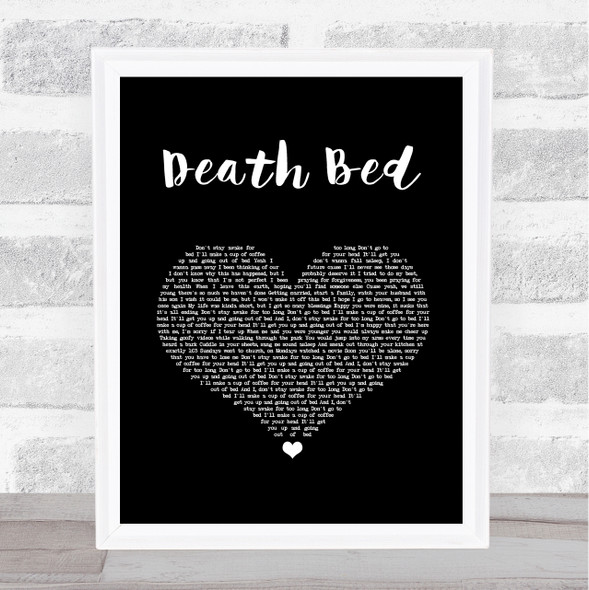 Powfu Death Bed Black Heart Song Lyric Print