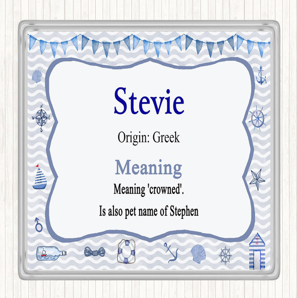 Stevie Name Meaning Coaster Nautical