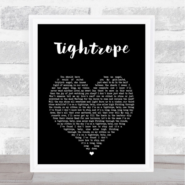 The Stone Roses Tightrope Black Heart Song Lyric Print