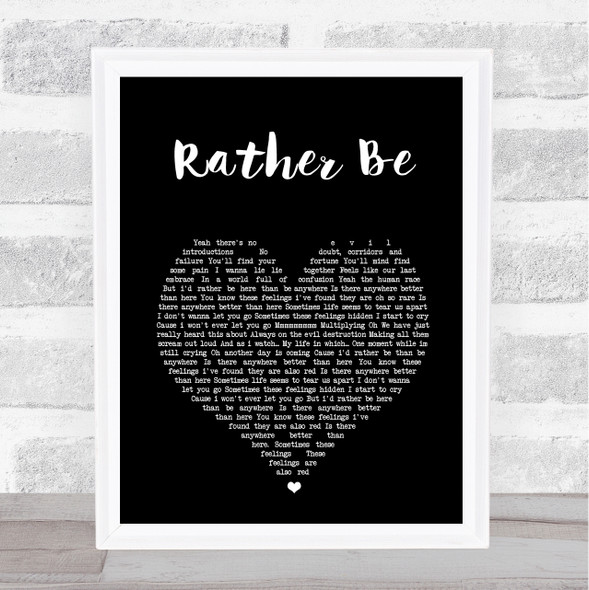 The Verve Rather Be Black Heart Song Lyric Print