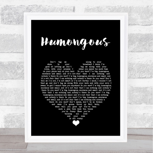 Declan McKenna Humongous Black Heart Song Lyric Print