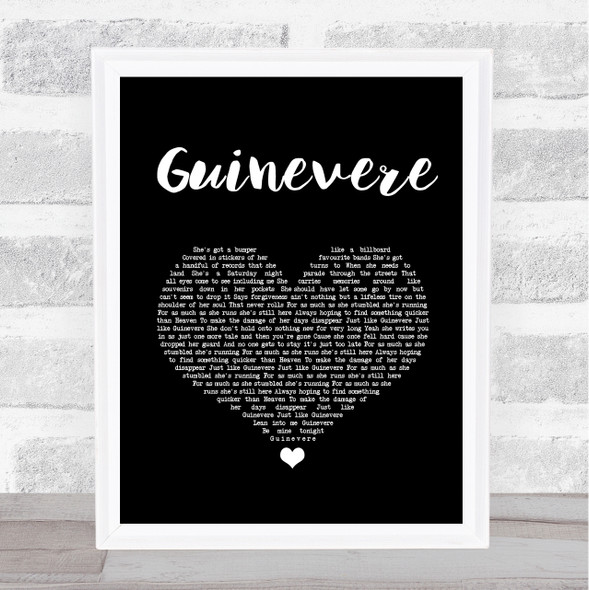 Eli Young Band Guinevere Black Heart Song Lyric Print
