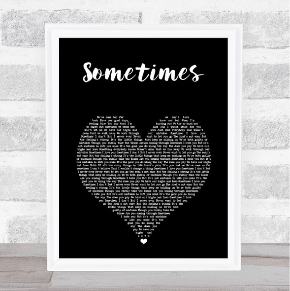 Gabrielle Sometimes Black Heart Song Lyric Print