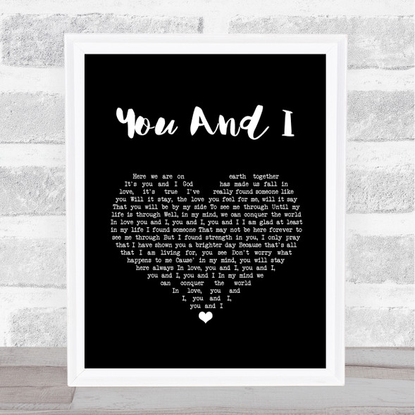 George Michael You And I Black Heart Song Lyric Print