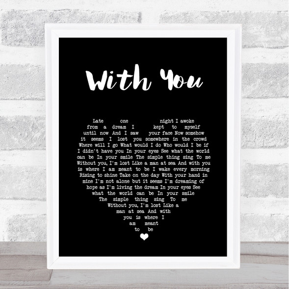 Ronan Keating With You Black Heart Song Lyric Print