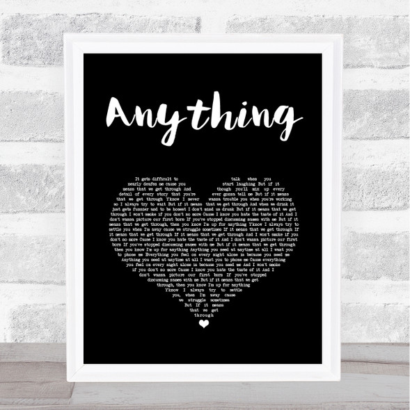 Catfish And The Bottlemen Anything Black Heart Song Lyric Print