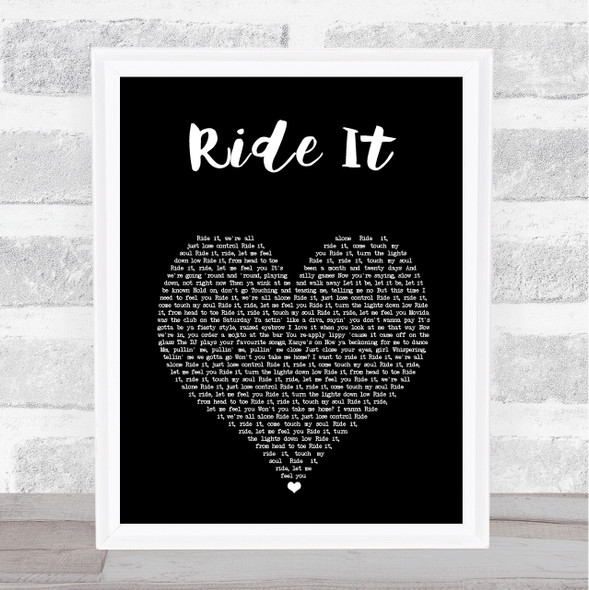 Regard Ride It Black Heart Song Lyric Print