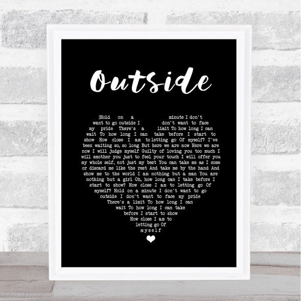 TENDER Outside Black Heart Song Lyric Print