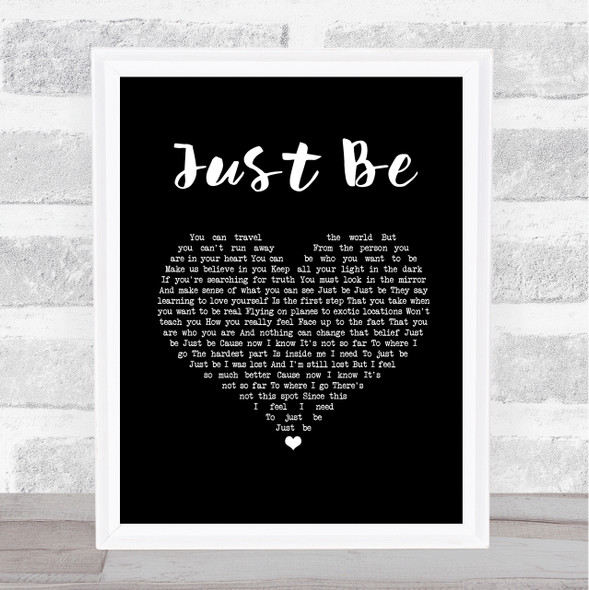 Tiesto Just Be Black Heart Song Lyric Print