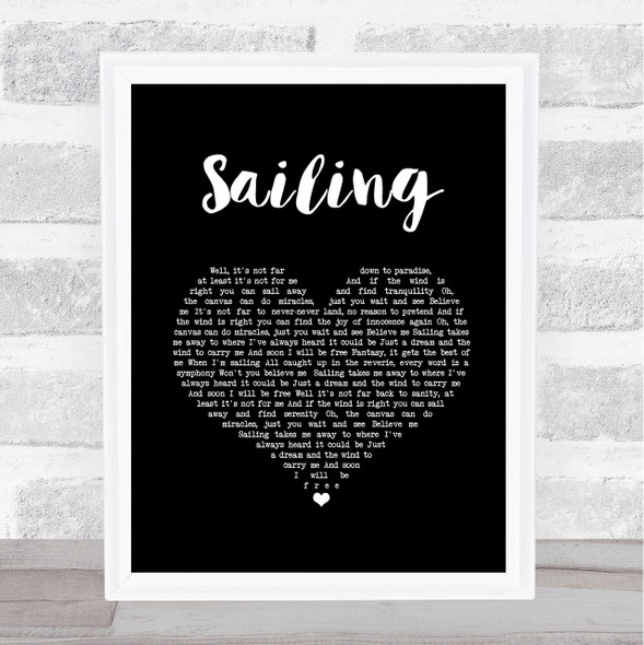 Christopher Cross Sailing Black Heart Song Lyric Print