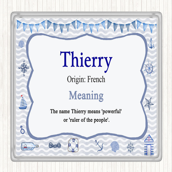 Thierry Name Meaning Coaster Nautical