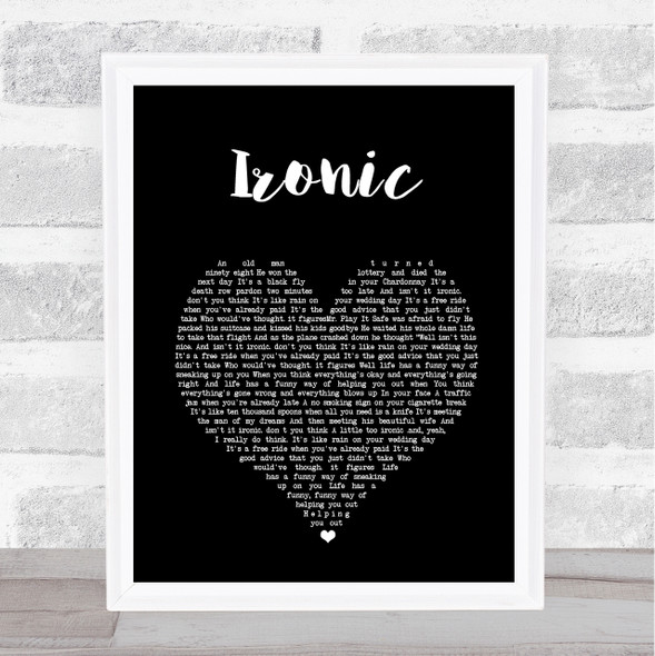 Alanis Morissette Ironic Black Heart Song Lyric Print