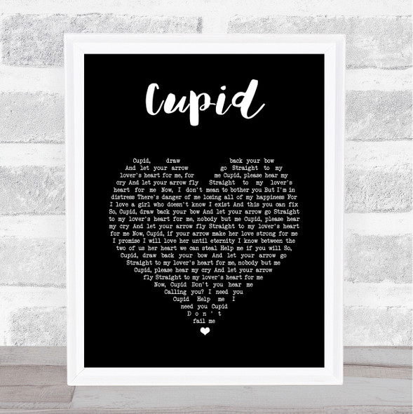 Sam Cooke Cupid Black Heart Song Lyric Print