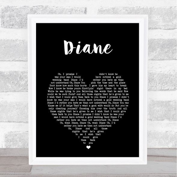 Cam Diane Black Heart Song Lyric Print