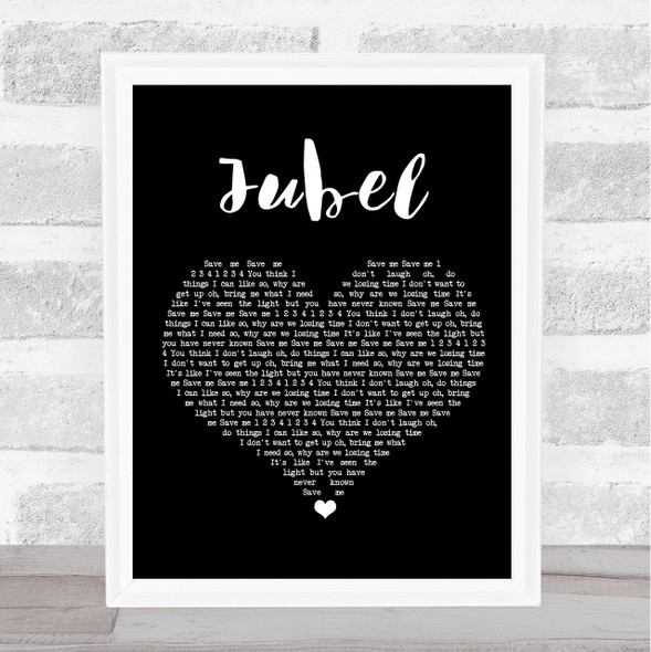 Klingande Jubel Black Heart Song Lyric Print