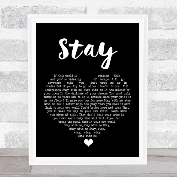 Shakespears Sister Stay Black Heart Song Lyric Print