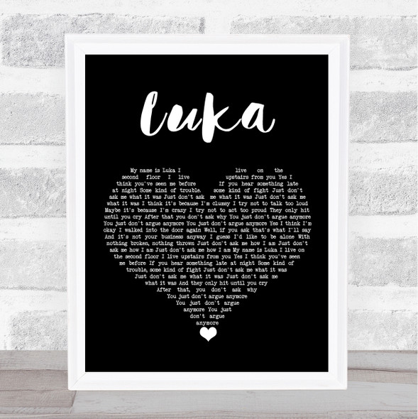 Suzanne Vega Luka Black Heart Song Lyric Print