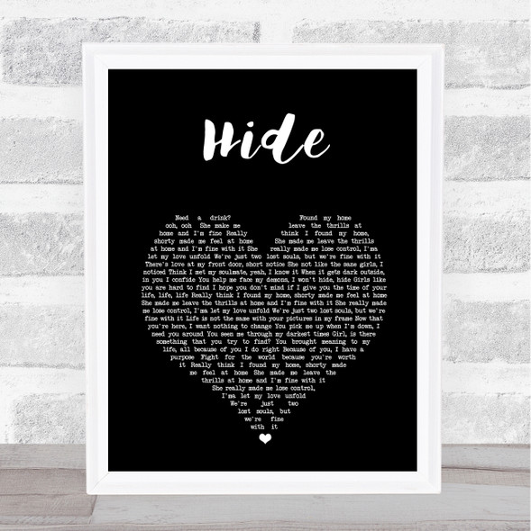 Juice WRLD Hide Black Heart Song Lyric Print