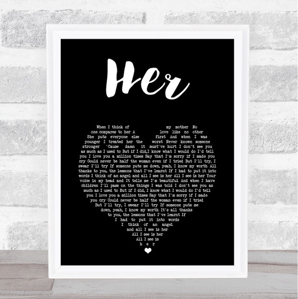 Anne-Marie Her Black Heart Song Lyric Print