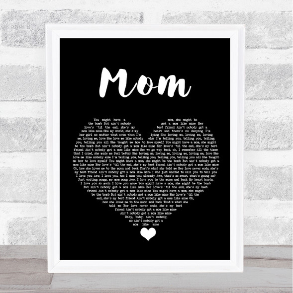 Meghan Trainor Mom Black Heart Song Lyric Print