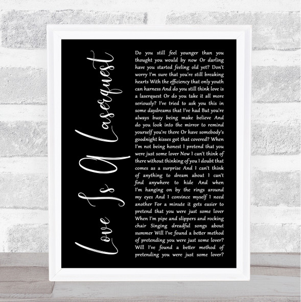 Arctic Monkeys Love Is A Laserquest Black Script Song Lyric Print