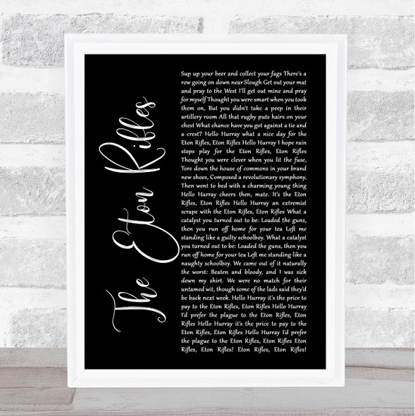 The Jam The Eton Rifles Black Script Song Lyric Print