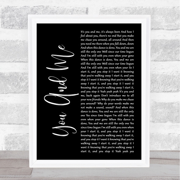 SOJA You And Me Black Script Song Lyric Print