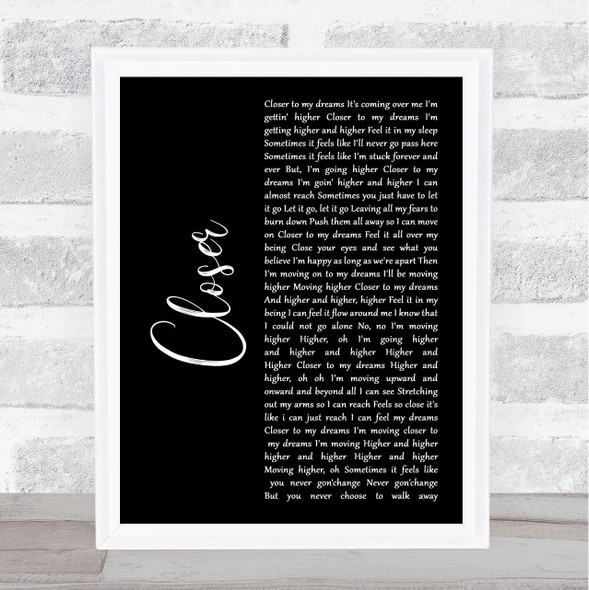 Goapele Closer Black Script Song Lyric Print