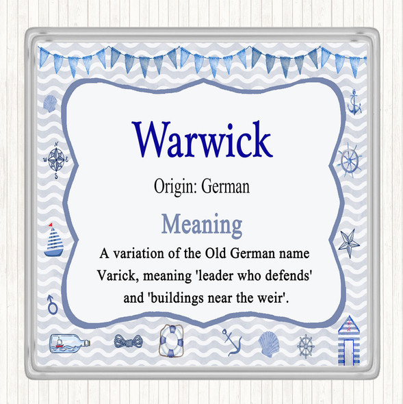 Warwick Name Meaning Coaster Nautical