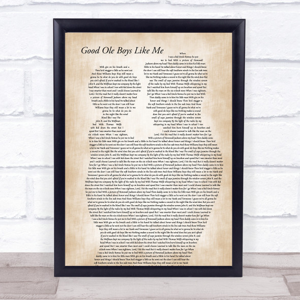 Don Williams Good Ole Boys Like Me Father & Child Song Lyric Print