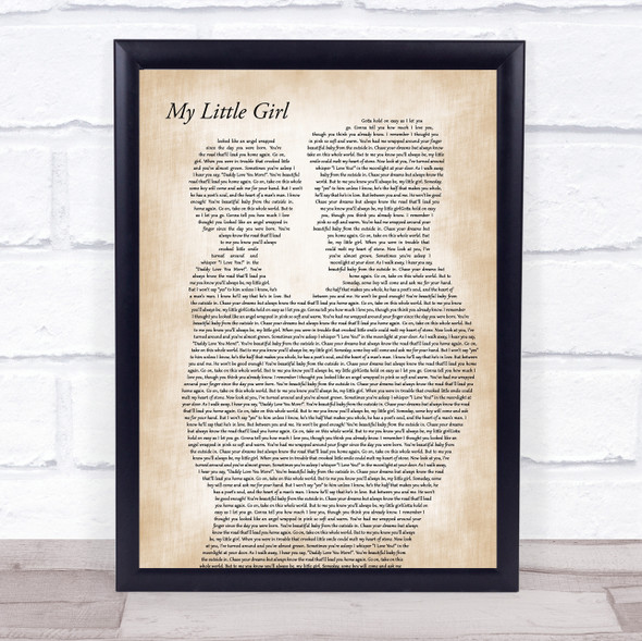 Tim McGraw My Little Girl Father & Child Song Lyric Print