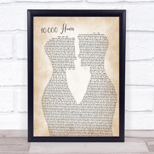 Dan + Shay & Justin Bieber 10,000 Hours Two Men Gay Couple Wedding Song Lyric Print