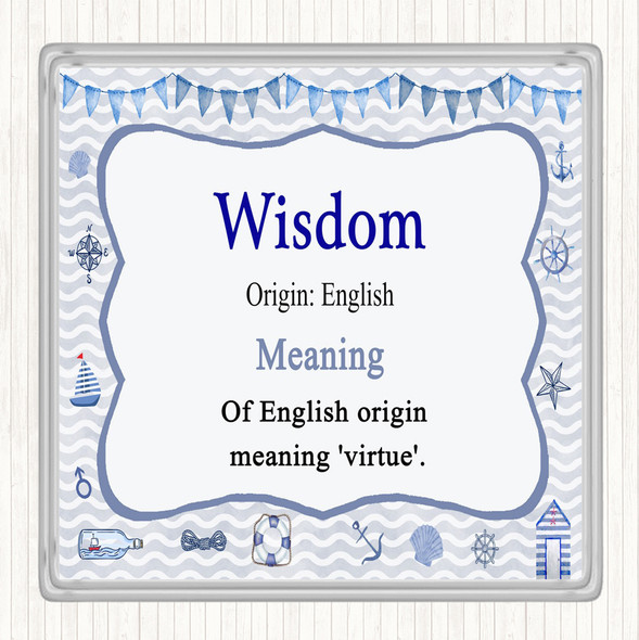 Wisdom Name Meaning Coaster Nautical