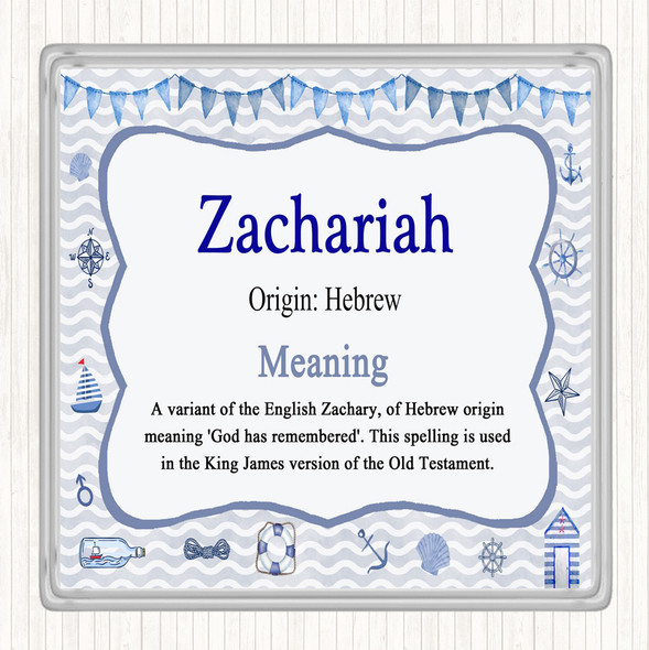 Zachariah Name Meaning Coaster Nautical