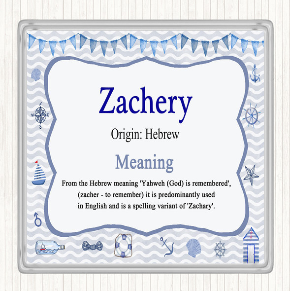 Zachery Name Meaning Coaster Nautical