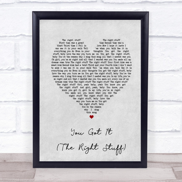 New Kids On The Block You Got It (The Right Stuff) Grey Heart Song Lyric Print