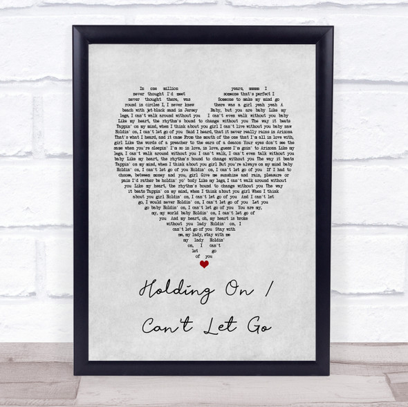 Calvin Richardson Holding On Can't Let Go Grey Heart Song Lyric Print