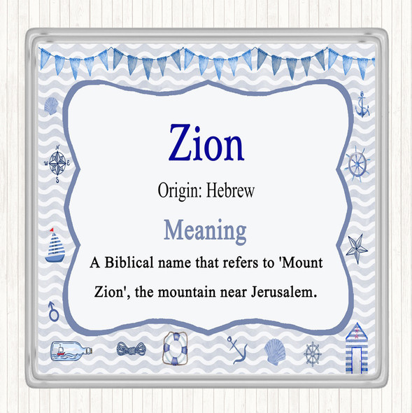 Zion Name Meaning Coaster Nautical