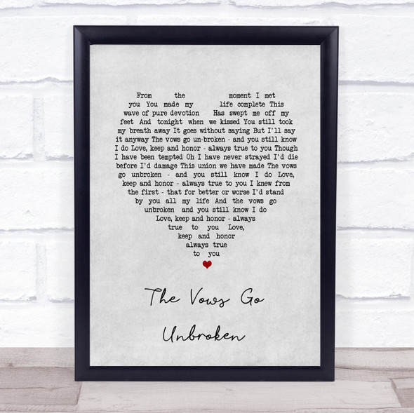Kenny Rogers The Vows Go Unbroken Grey Heart Song Lyric Print