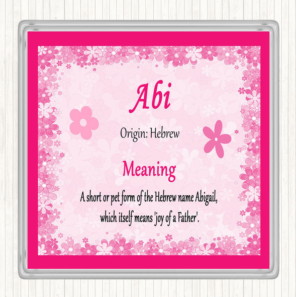 Abi Name Meaning Coaster Pink