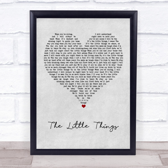 Keywest The Little Things Grey Heart Song Lyric Print