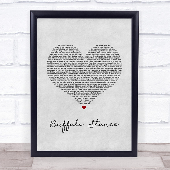 Neneh Cherry Buffalo Stance Grey Heart Song Lyric Print