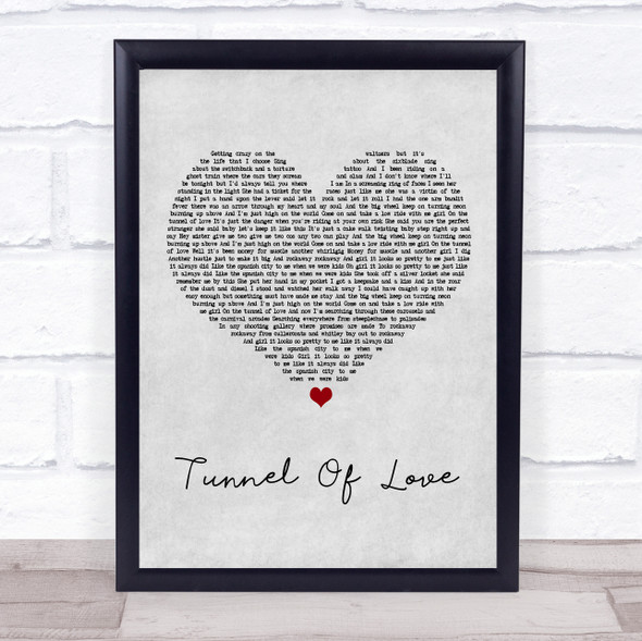 Dire Straits Tunnel Of Love Grey Heart Song Lyric Print