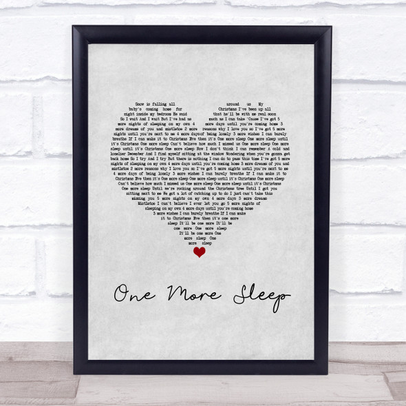 Leona Lewis One More Sleep Grey Heart Song Lyric Print