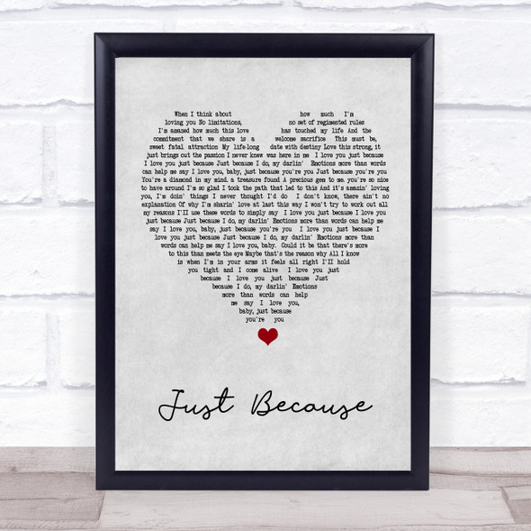 Anita Baker Just Because Grey Heart Song Lyric Print