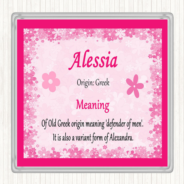 Alessia Name Meaning Coaster Pink