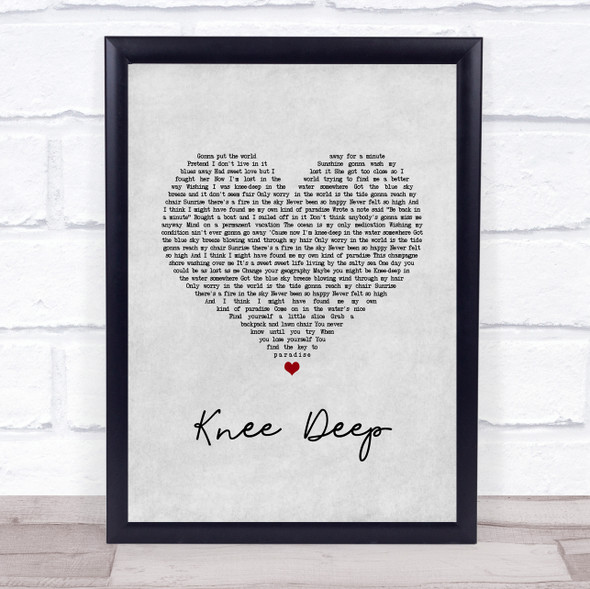 Zac Brown Band Knee Deep Grey Heart Song Lyric Print