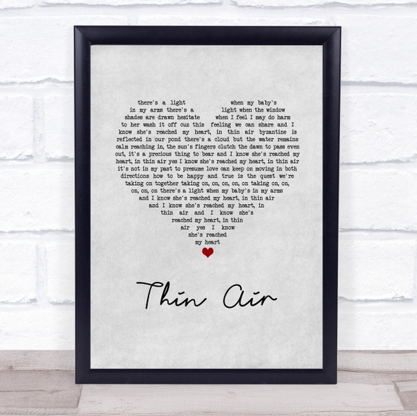 Pearl Jam Thin Air Grey Heart Song Lyric Print