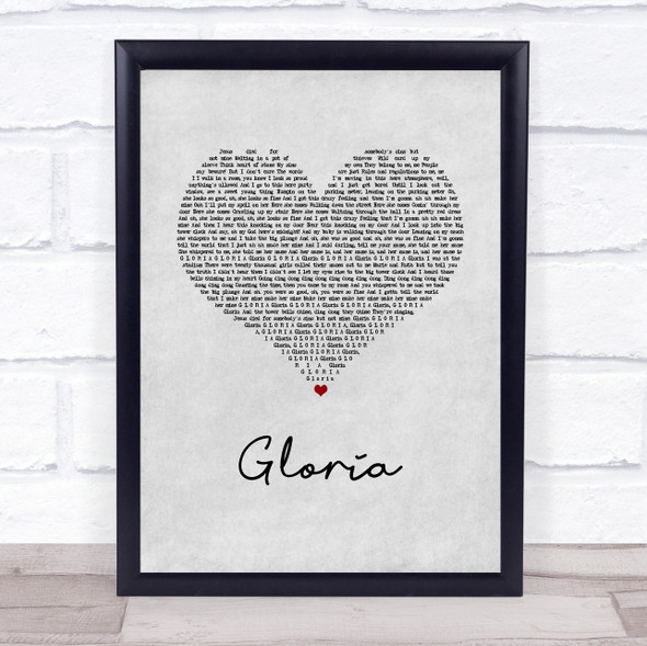 Patti Smith Gloria Grey Heart Song Lyric Print