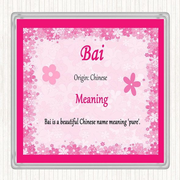 Bai Name Meaning Coaster Pink